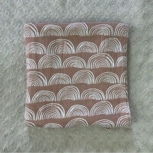 Lifetree Rainbow Baby Swaddle Blanket Tan White Muslin Bamboo Cotton Blend